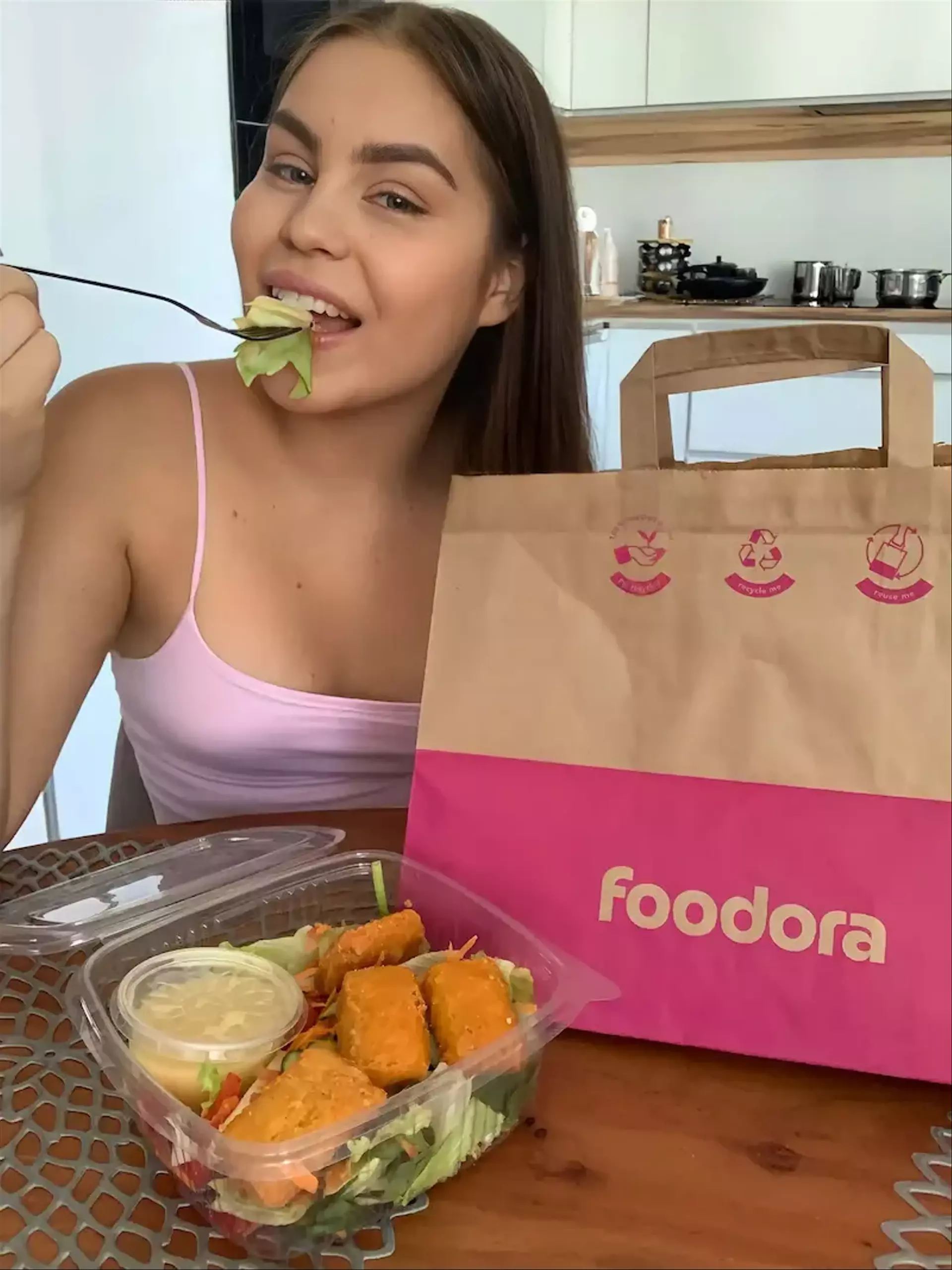 Fotka mojej spolupráce s firmou Foodora.